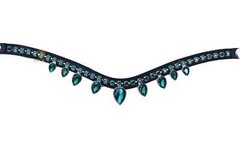Emerald Green Crystal Leather Bridle Snap Browband For Horse All Size Available.