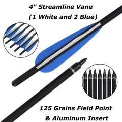 6/12Pcs 16-20 inch Crossbow Bolts Carbon Arrows Half Moon Nocks 8.8mm Shooting