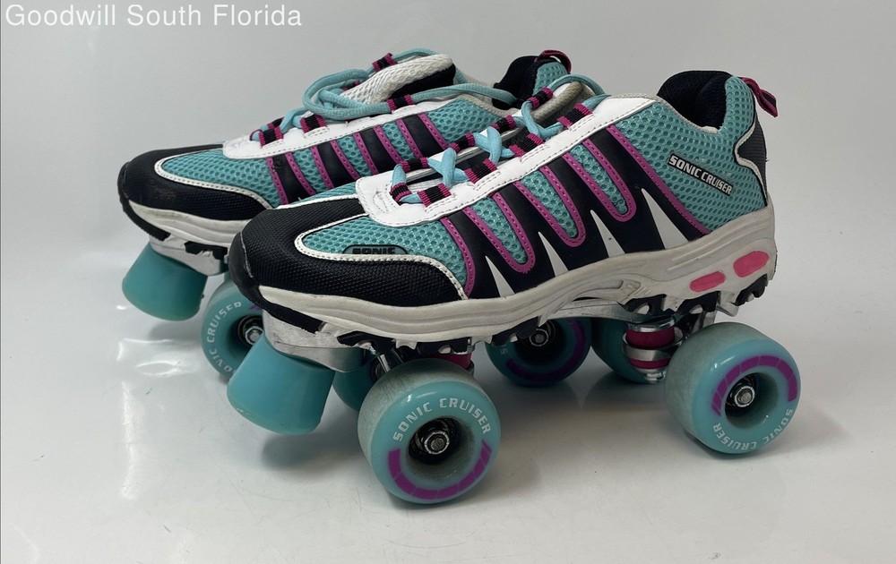 Lenexa Unisex Kids Sonic Cruiser 2.0 Multicolor Lace-Up Roller Skates Size 8