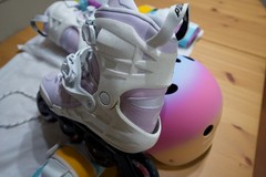 Powerslide Argon Berry 110 Inline SkatesBerryWomens 6.5 Rollerblades USED ONCE