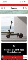 iScooter 1000W Electric Scooter 65KM Range 11″ Off-Road Folding E-Scooter 28Mph