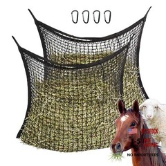 2 PCS Slow Feed Hay Nets for Horses – 31.5″ x 35.4″ Large Capacity – Black