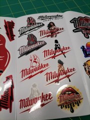Milwaukee Hard Hat & Toolbox Sticker Pack – 30+ Waterproof Vinyl Stickers