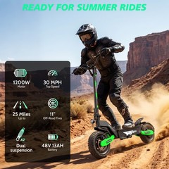 1200W Electric Scooter for Adult 48V13AH 28MPH 11» Off-road Commuting E-Scooter