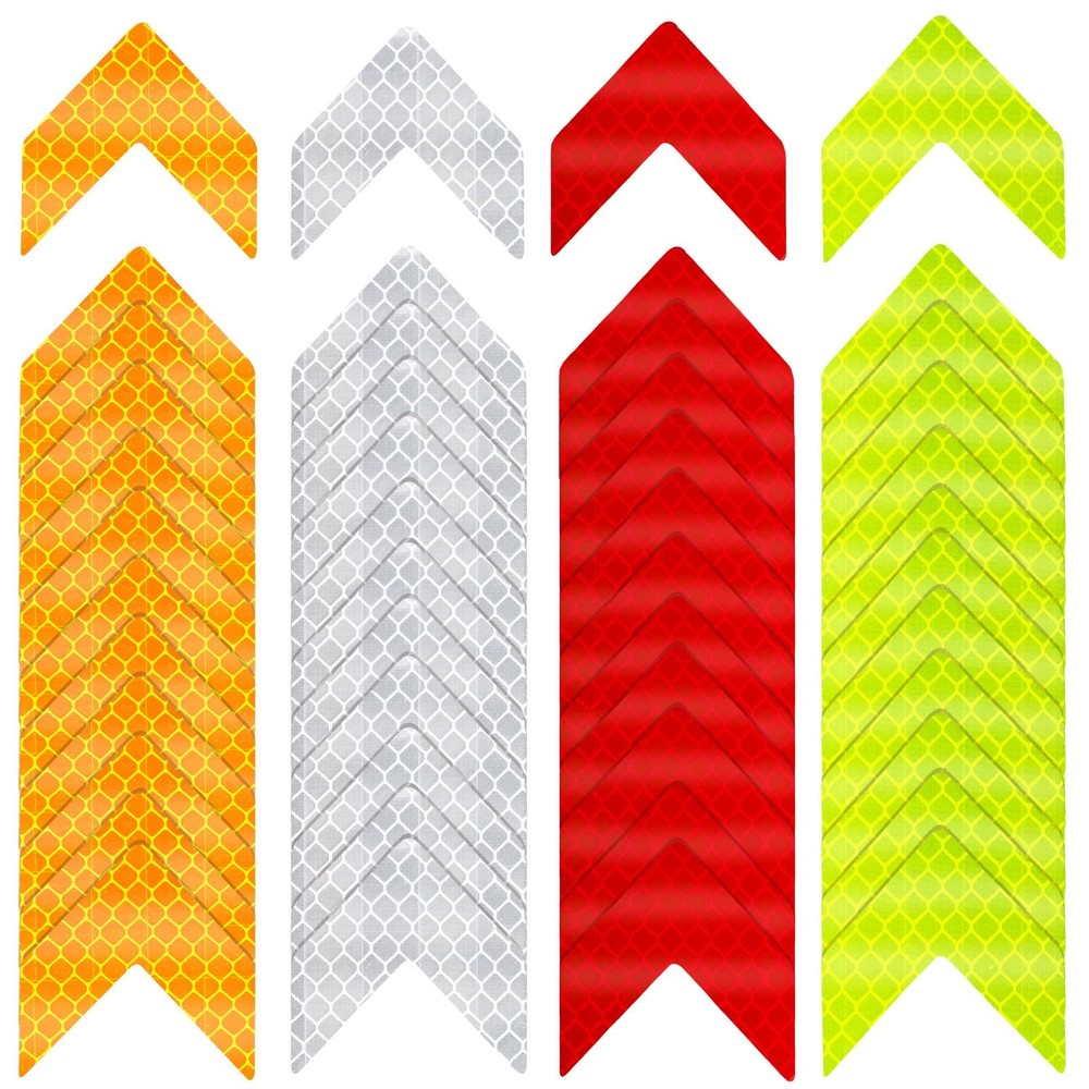 Ymapinc 48PCS Reflective Stickers 5 x 4,8 x 0,02 cm, Fluorescent Yellow-green