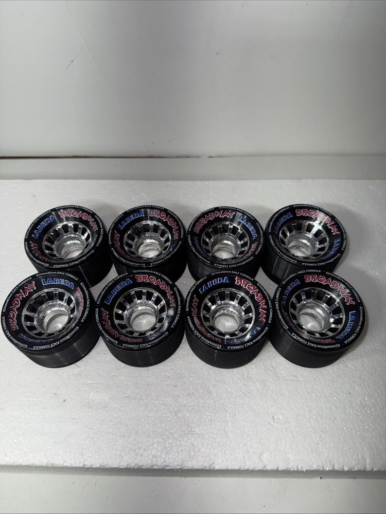 Labeda Broadway Skate Wheels 62mmx40mm Race Formula Lot Of 8