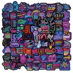 30 PCS Random Cool Neon Waterproof Stickers
