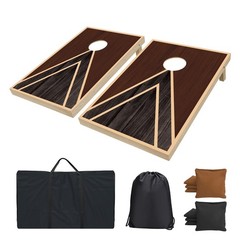 Cornhole Boards Set Regulation Size 4×2/3x2ft 2 Boards 8 Bean Bags Outdoor Game