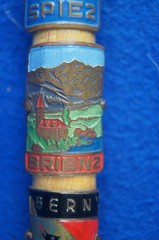 Vintage Miniature Swiss Mountaineering Souvenir Ice Axe Pick ‘Interlaken’ Badges