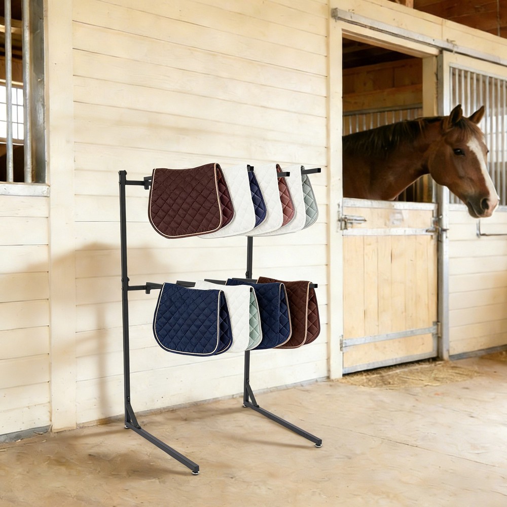 50lbs Saddle Pad Rack 8-Arm Saddle Pad Rack Horse Blanket Holder 45in Height