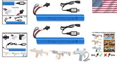 Rechargeable 7.4V 2000mAh LiPo Battery Pack for Airsoft Gel Blasters – 2 Pack