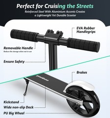 Adjustable Kick Scooter for Adults Teens Kid Foldable Scooter 7.9IN Big Wheels