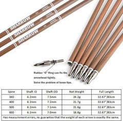 12X 31″Archery Pure Carbon Arrows Natural Feather SP340 400 500 600 Bow Hunting