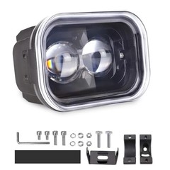 4 Inch Motorcycle Headlight,45W Cool White, Hi Lo Beam Universal 45W-1 Black