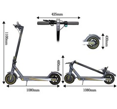 OKK-TEK V8 Electric Scooter 350W 36V 10.5aH Battery 15MPH 20.5mi Range 8.5″ Tire