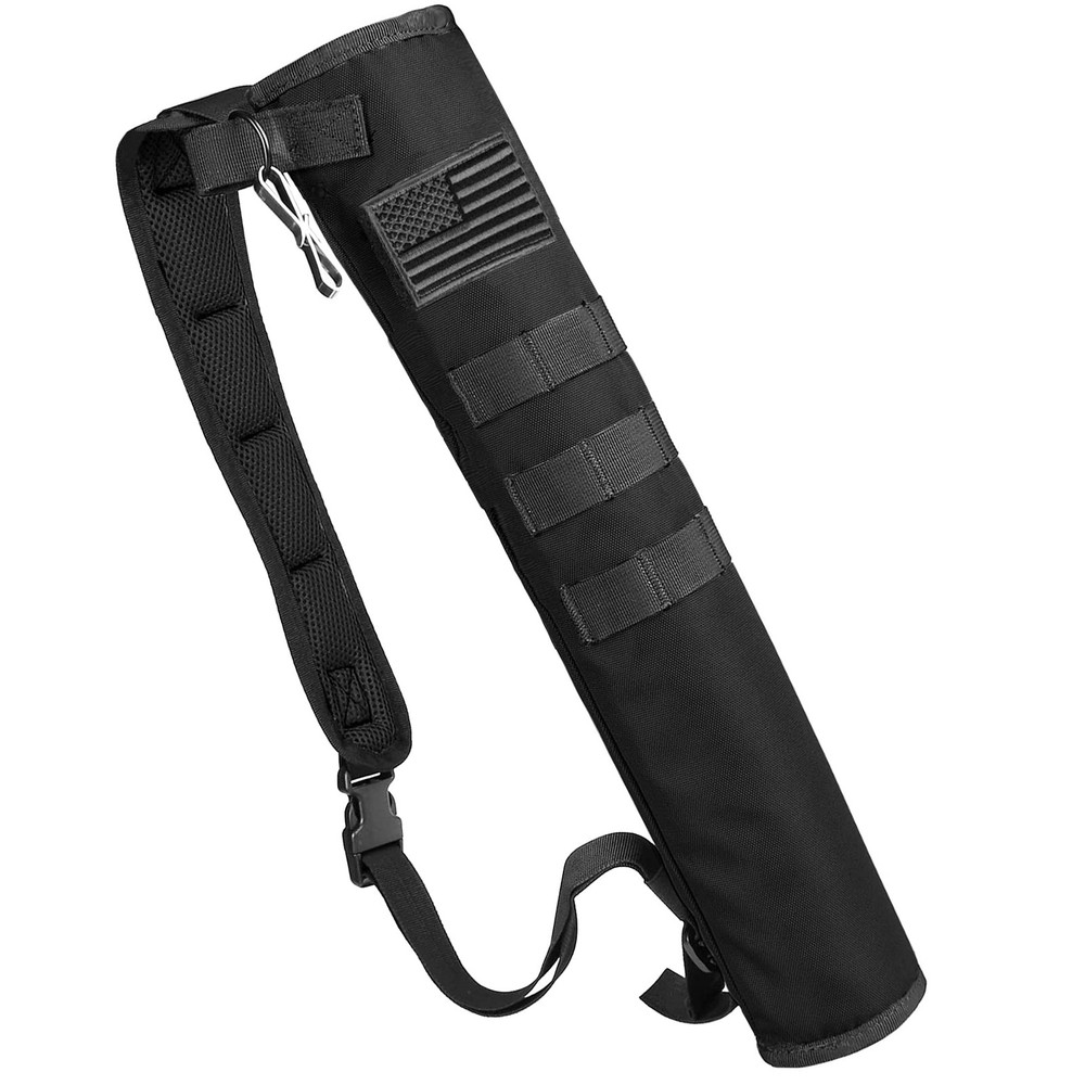 Archery Back Arrow Quiver, Dual Use Foldable Hip Bag, Molle System, Black 3.5in