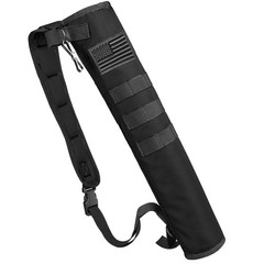 Archery Back Arrow Quiver, Dual Use Foldable Hip Bag, Molle System, Black 3.5in