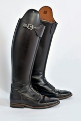 Petrie rich brown custom English dressage riding boots, ladies 8.5, FREE SHIP