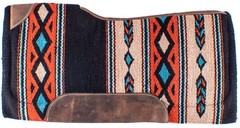 Showman 34 x 36″ x 3/4″ Turquoise, orange colored memory felt bottom saddle pad