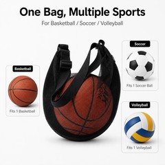 Mesh Basketball Bag Lightweight Ball Carry Bag Adjustable Shoulder Strap for Bas
