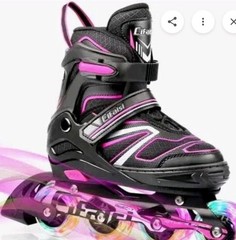 Cifaisi Adjustable Inline Skates with Illuminating Wheels kids M. (3-6 year old)