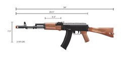 Well D74 AK47 Full Automatic AEG Airsoft Gun 6mm BB Rifle + Battery & Charger