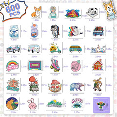 600 PCS Stickers Pack，Cute Colorful Waterproof Stickers，Vinyl Art Stickers.Stick