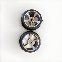 set 2 Solid Rear Wheels 4-1/2″ x 2-1/2″ for Razor Ground Force Electric Go-Kart