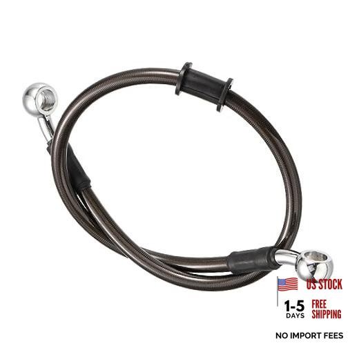 50cm 19.69″ Motorcycle Braided Brake Clutch Oil 20 Inch Black Carbon Fiber