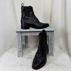 Ariat Heritage IV Paddock Boots Womens 6.5B Black Leather Front Zip Equestrian