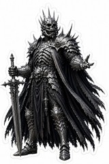 4.5” Dark Fantasy Knight 2 Sticker Pack Gothic Armor Warrior & Hell Beast