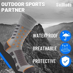 Sumade Breathable Waterproof Socks 1 Pair Unisex Athletic Crew Socks For