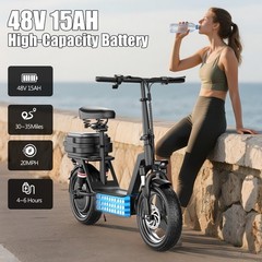 Upgraded Electric Scooter for Adults Scooter with Seat E-scooter with Suspension