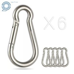 304 Stainless Steel Spring Snap Hook Carabiner Clips, Set Of 6 264 Lbs