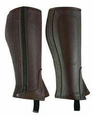 LuxHide Unisex Adults Top-Grain Cow Premium Leather Half Chaps Black and Brown