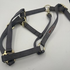 HORSE SIZE-READY MADE – Medium Grey Halter Set made of Nylon 800-1100 Lbs