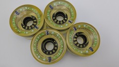 4x Vintage Urethane Hawgs 77mm 80A Longboard Skate Wheels L-Series with Fix Stix
