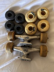 4 Used Skull & Sword Bones 58/90A 8 extra wheels Swiss Bones Bear 5.0 Royal Trx