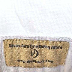 Devon-Aire White Dressage Full Suede Seat Silicone Grip Knee Patch Breeches 30