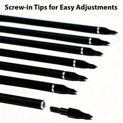 12PCS 30″ Archery Carbon Arrows, Spine 500 & OD 7.8mm 3” Feather Hunting Arrows