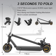 AOVOPRO ESMAX Electric Scooter 500W 22Mph 10» Folding Commuter E-Scooter W/ APP