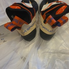 La Sportiva Solution P3 Climbing Shoes Black White Orange Orange Black