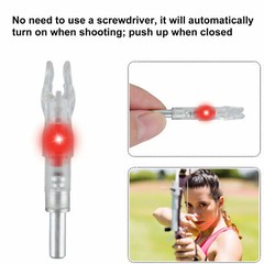 6/12Pc Automatic LED Shooting Archery Arrows Lighted Nocks 6.2mm Arrow Nock Tail
