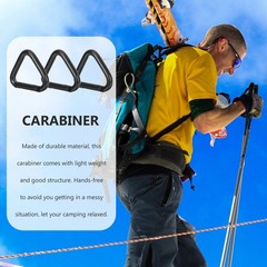 3 Pcs Aluminum Alloy Triangle Carabiner Clip Metal Climbing Color