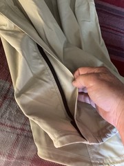 Kerrits water resistant tan rain pants easy off side v elcro womens M breeches