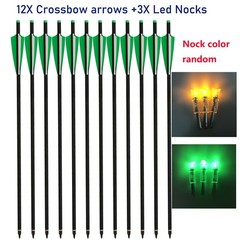 12pcs Crossbow Arrows 20″ Hunting Bolts &/OR Broadheads Lighted Nocks Archery