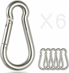 264lbs Spring Snap Hook Carabiner 304 Stainless Steel Clips, Set of 6
