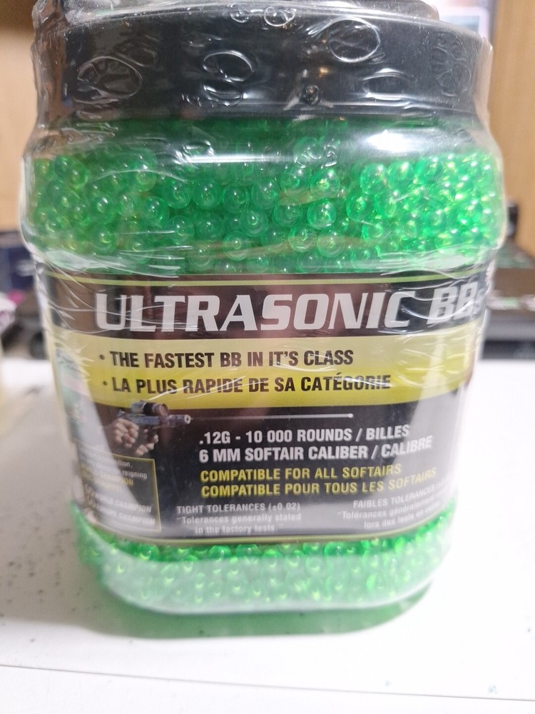 CyberGun ULTRASONIC BBs .12G – 10,000 Rounds 6MM Softair Caliber #77993 NIP NEW