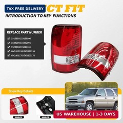 Tail Light W/O Bulbs Compatible with 2000-2006 Suburban 1500 2500 Tahoe Yukon Re