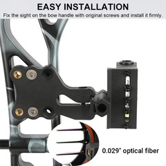 Compound Bow 3Pin Sight Adjustable .029″ Optical Fiber Archery Bow Shooting Hunt